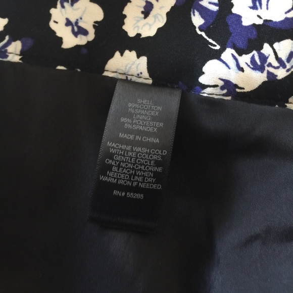 Pencil Blue Floral Skirt - Picture 3 of 3